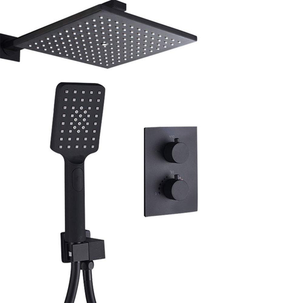 Robinet de douche thermostatique noir mat LWX au design moderne et sécurisé anti-brûlure