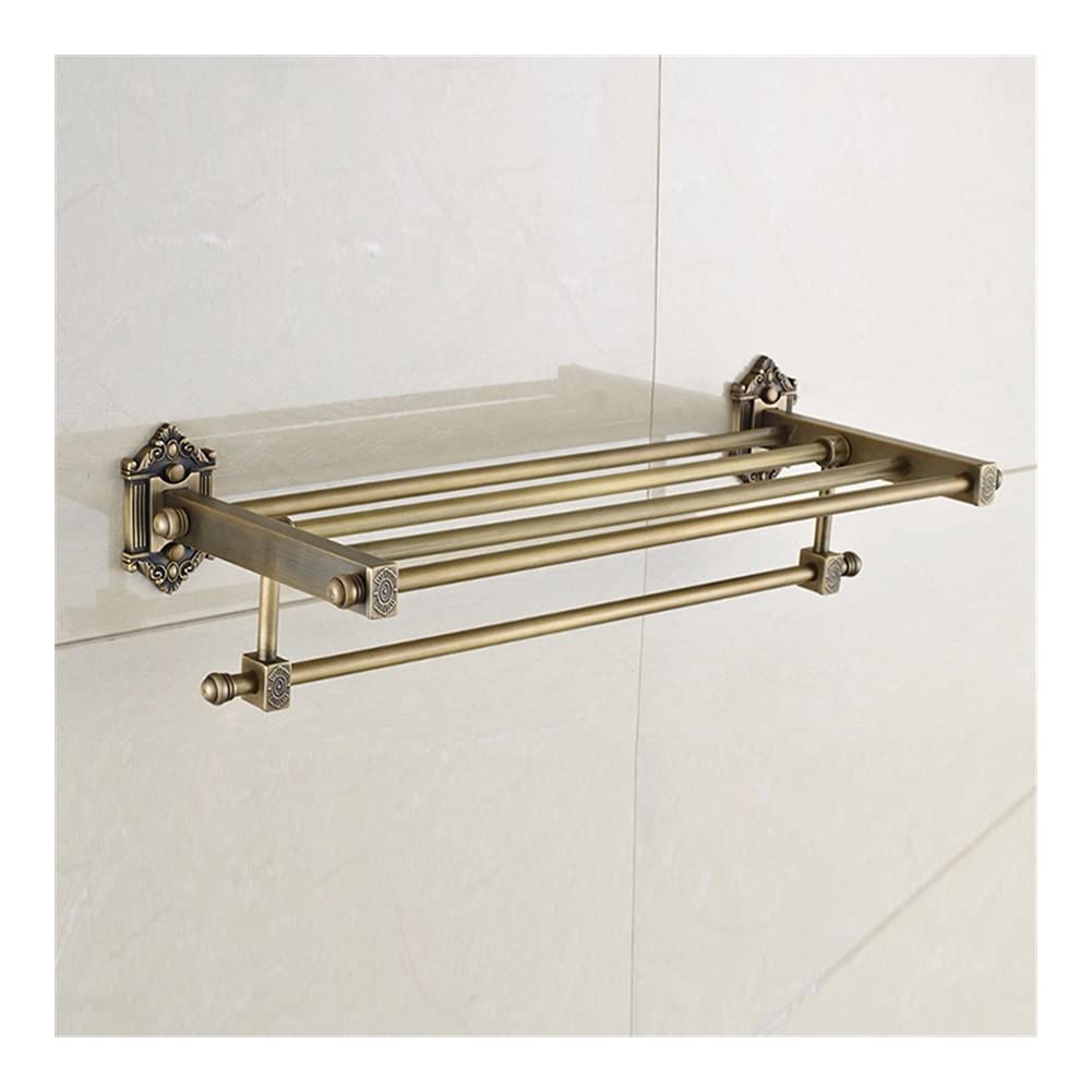 LYGXWJFC Estante para Toallas de baño montado en la Pared de Dos Niveles: Elegante Soporte Decorativo para Cocina y baño para Ahorrar Espacio, Almacenamiento y organización