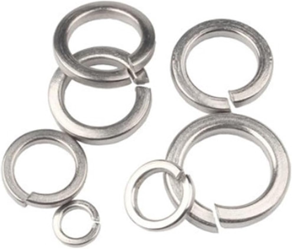 CREAP 20-100pcs GB93 A2 304 Stainless Steel Spring Split Lock Washer Elastic Gasket M1.6 M2 M2.5 M3 M4 M5 M6 M8 M10 M12(M10 20PCS)