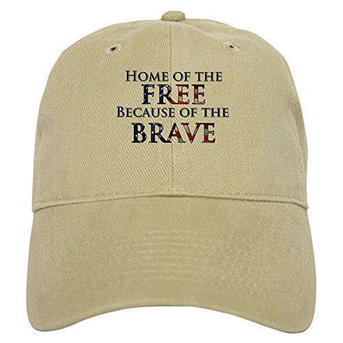 CafePress Home of The Free Because of T Cap Unique Adjustable Baseball Hat Khaki