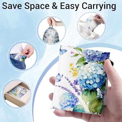Image of Hydrangea Butterfly Gymnastics Grip Bag Small Flowers Print Drawstring Storage Pouch Bag