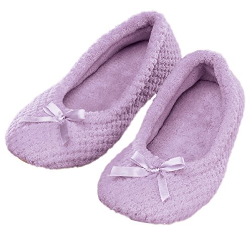 Women's Chenille Ballet Slippers, Medium, Light Purple