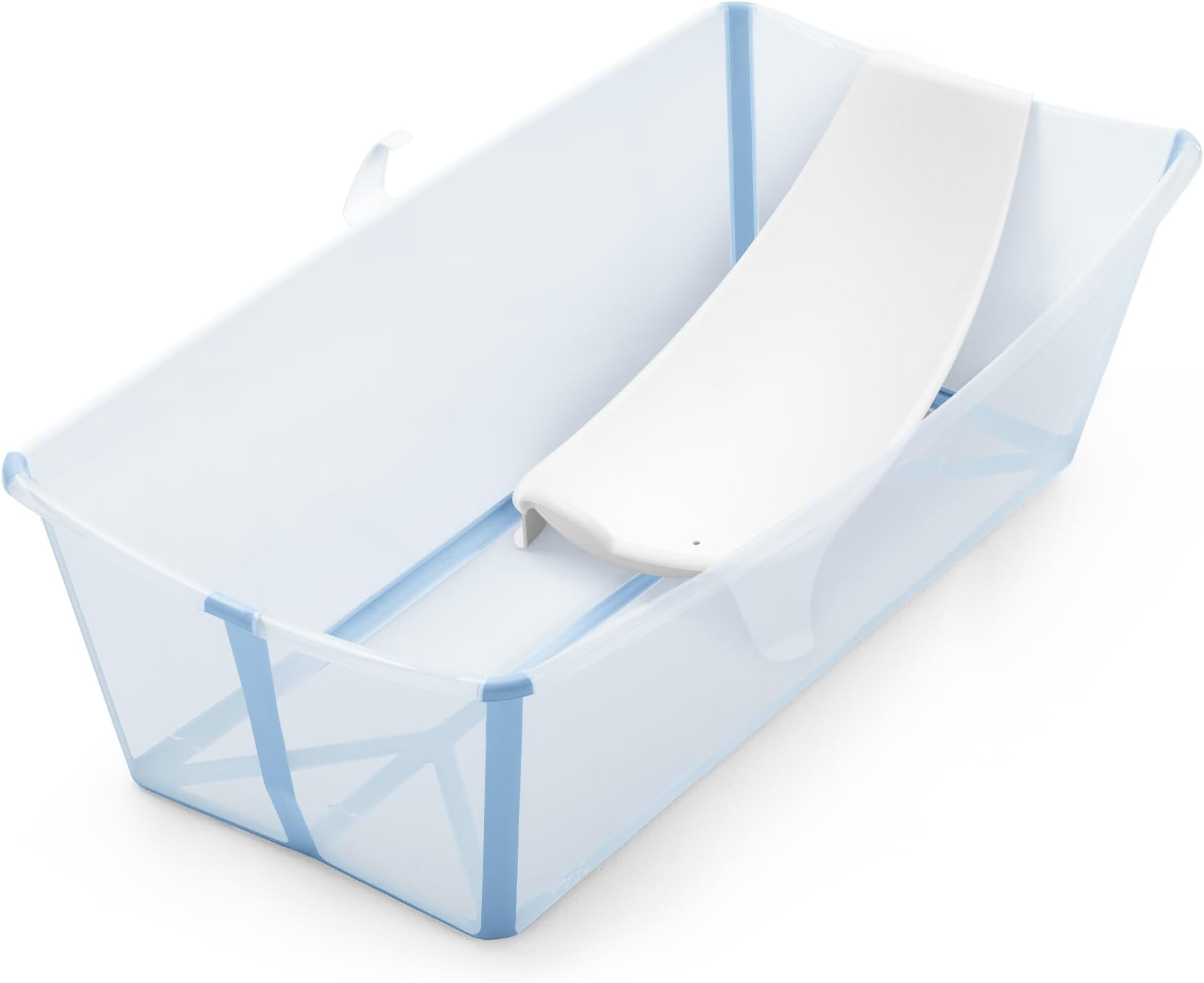 Stokke Flexi Bath XL Ocean Blue - Spacious Foldable Baby Bath + Newborn Support, Lightweight Construction & Easy to Store, Ideal for Children from 0-6 Years