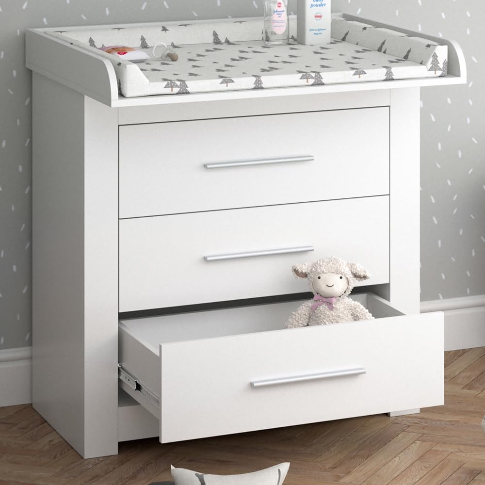 Vicco Fasciatoio Miro, Bianco, 86.6 x 86.5 cm | convertibile in cassettiera grazie al fasciatoio rimovibile