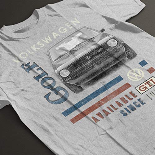 Camiseta Volkswagen GTI 1976 negra de cuello redondo para apasionados de coches 4