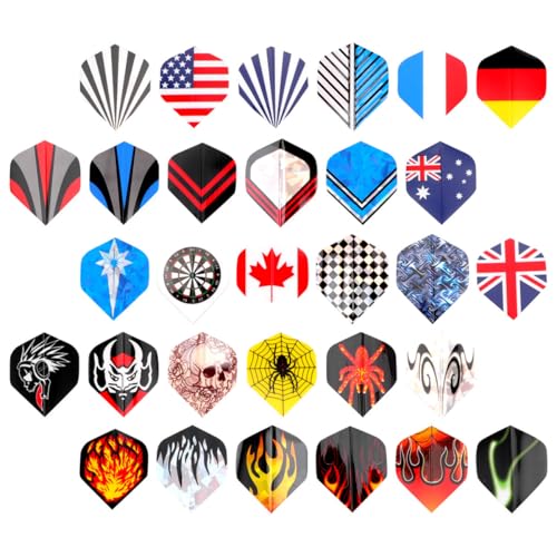 Luxshiny 90 Piezas de Alas para Dardos Deportivas, 30 Patrones Variados, Accesorio de Juego para Interior y Exterior, Material Duradero y Diseño Seguro para Principiantes y