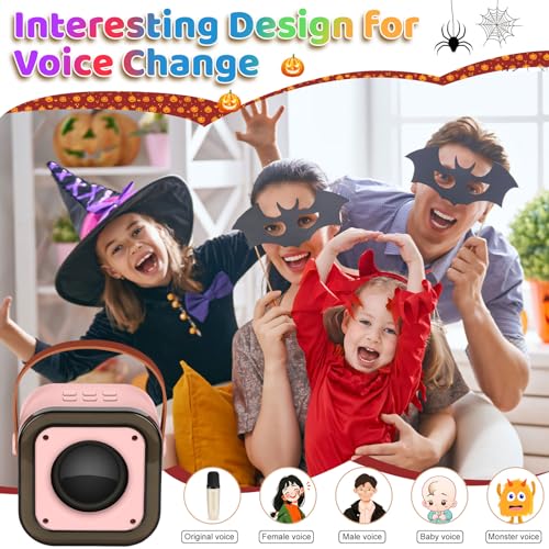 Mini Karaoke Machine for Kids, Girl Toys Gifts, Kids Karaoke Wireless Microphone for 4,5,6,7,8,9,10,11,12 Years Old Boys and Girls Christmas Party Gifts Toys (Pink) by Poptrend - Image 5