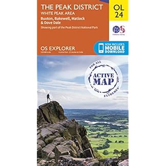 The Peak District White Peak Area Map Weatherproof Peak District National Park Ordnance Survey OS Explorer Active Map OL 24 England Walks Hiking Maps Adventure Map Folded Map 24 Feb