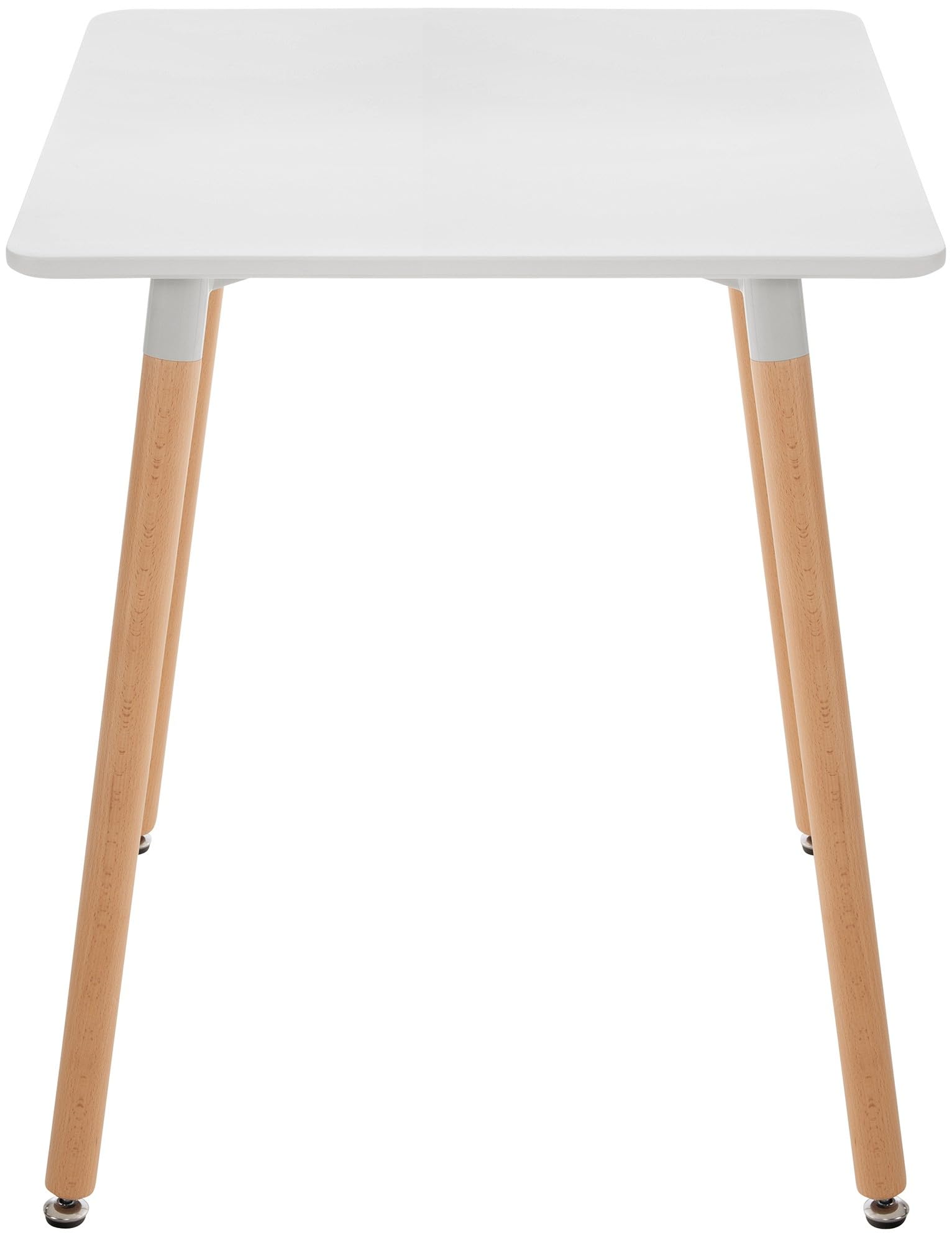 CLP Küchentisch Viborg I Esstisch Im Skandinavischen Design Für Wohnzimmer Mit MDF Tischplatte I Buchenholzgestell, Justierbare Bodenschoner, Farbe:weiß, Größe:60 cm