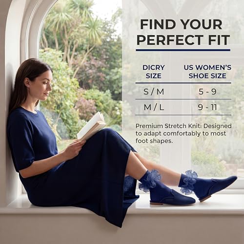 Image of Dicry Socks for Women, Big Ruffle Socks with Turn Cuff and Double Lace