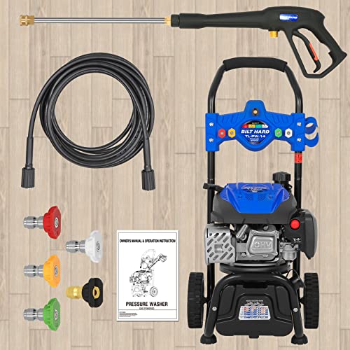 Bilt Hard Gas Pressure Washer 3100 Psi 2.4 Gpm, 5 Nozzle Tips 25Ft Hose Power Washer With Soap Tank,High Pressure Washers Gas Powered, Epa & Carb Certified #TOP6