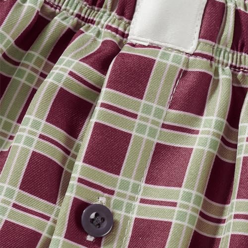 Image of Women Y2k Gingham Boxer Shorts Plaid Striped Cute Mini Bloomers Elastic Waist Loose Fit Summer Shorts