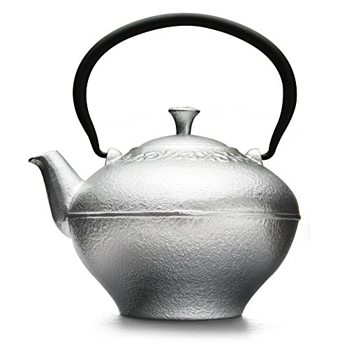 Primula Fleur Cast Iron Teapot With Stainless Steel Infuser, 32 Oz, Silver #TOP15