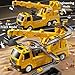 JUKUDAHU Construction Truck Crane Track Toy for Kids 3 4 5 6 7 8 Years Old, Engineering Excavator Vehicle Race Track with 8 Small Cars, Sound and Light, Boy Toys, Gifts for Toddlers Boy Girl Ages 3-5