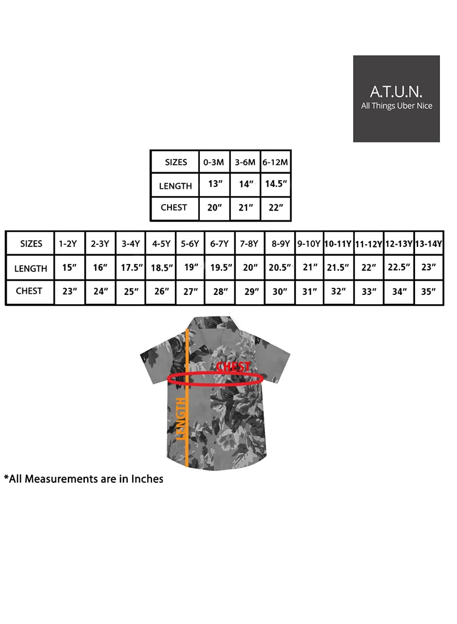 A.T.U.N. (ALL THINGS UBER NICE) Langärmeliges Baumwollhemd für Jungen, lässig, modisch, weicher Stoff mit Kragen