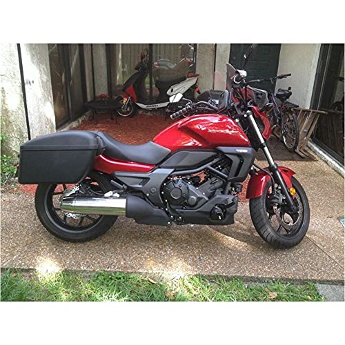 Amofacio 2Pcs Black Motorcycle Hard Trunk Saddle Bags Saddlebags With Mounting Bracket Kit Replacement Compatible With Bikes And Cruisers New #TOP5