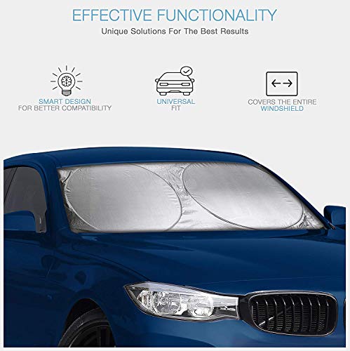 O para-brisa de carro da MAVRS se encaixa em todos os carros, bloqueia os raios UV, protetor solar g