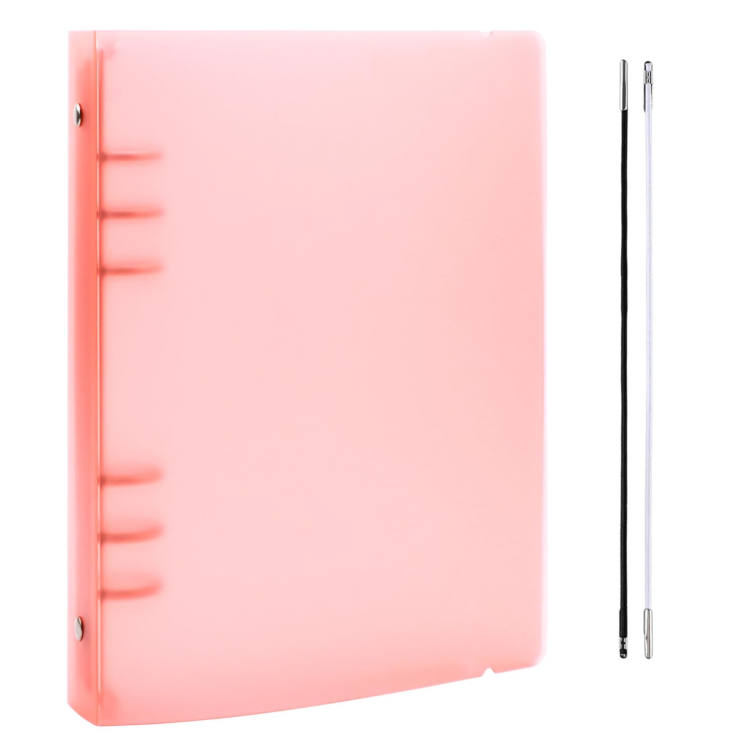 BAOFALI A5 6 Ring Binder Cover Clean Transparent Soft PVC for Refillable Notebook Shell withMatte surfaceforStamp & Die Storage (Orange Color)