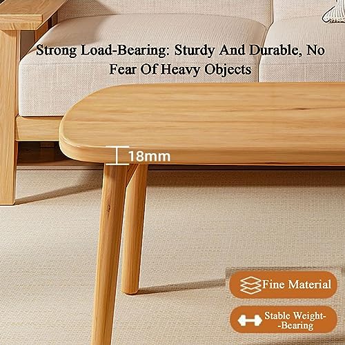 Table basse pliable double usage bois massif solide et compacte 80x55x45 cm - 4