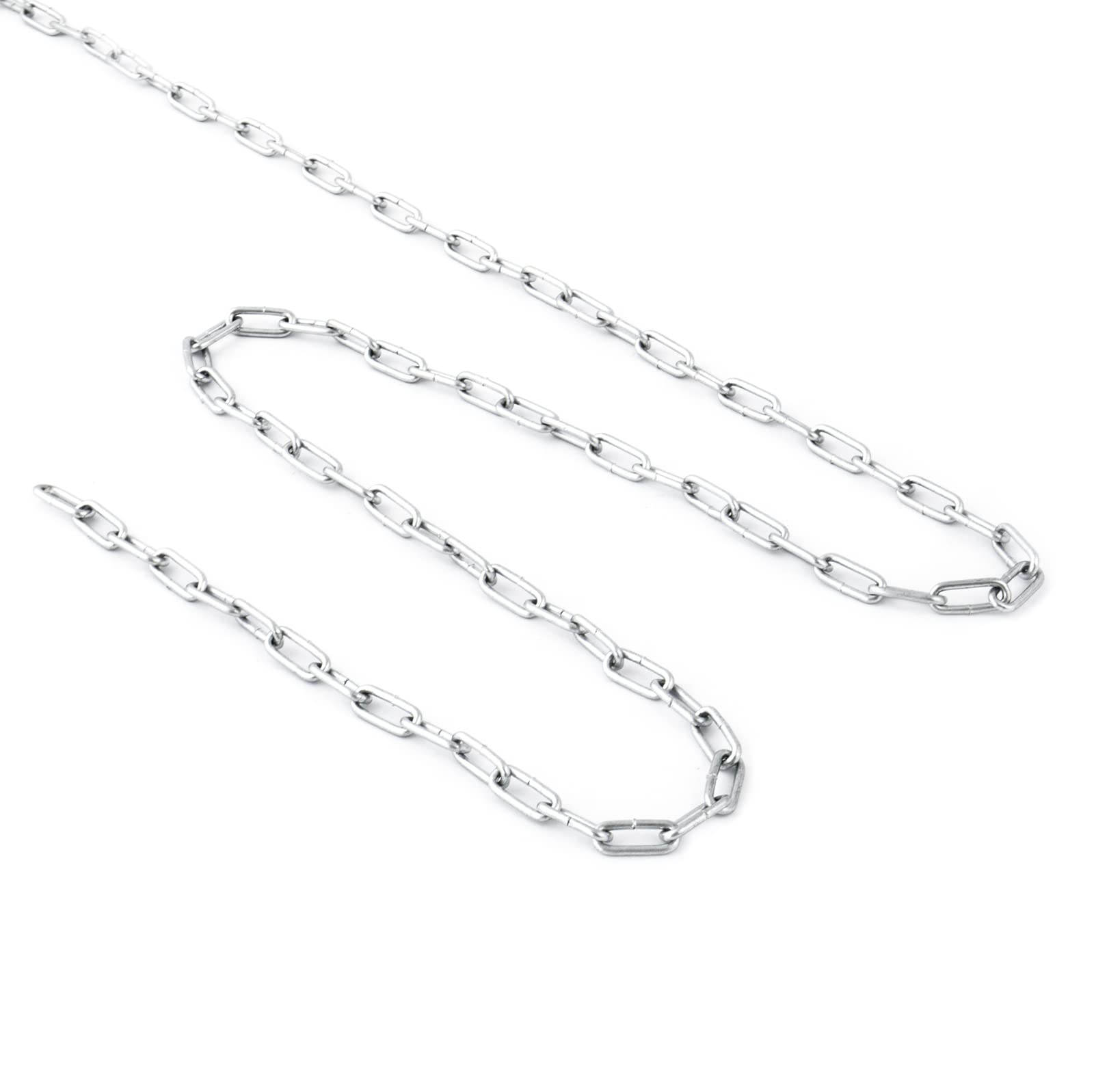DQPP Cadena de acero C15 | DIN 5685 | 3 mm | galvanizada | 50 m | eslabones cortos | cadena de eslabones | se vende por metros | cadena de barrera, metal, cadena de acero redondo | cadena de metal |