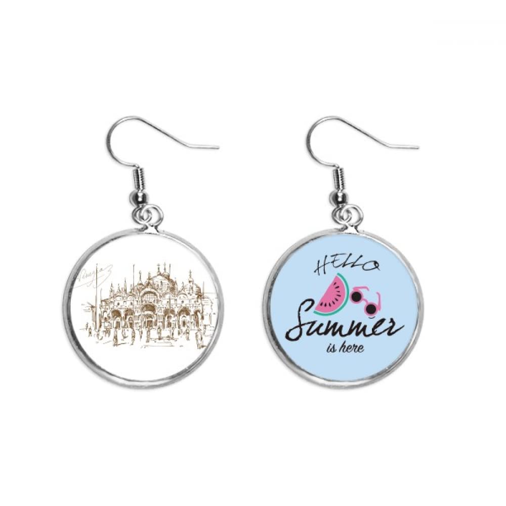 Pendientes de sandía venecianos estilo lóbulo para moda verano 5