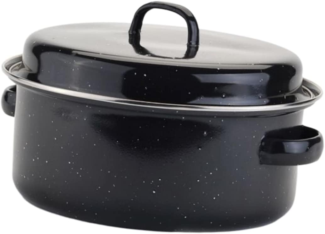 Alipis Casserole Dish Lid Roaster Pan Lid Enamel Potato Pot Covered Round Roaster