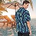 visesunny Peacock Feather Men's Hawaiian Shirts for Spring Break Summer Floral Holiday Party Aloha Shirt for Guys