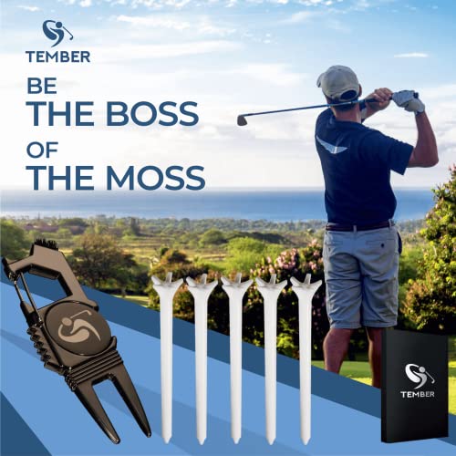 Golf Divot Repair Tool With Golf Ball Marker And Golf Tees 3 1/4 Inch - Golf Accessories For Men - Golf Gifts For Men And Women - Golf Divot Tool And Brush - 7 In 1 Multipurpose Golf Tool #TOP6