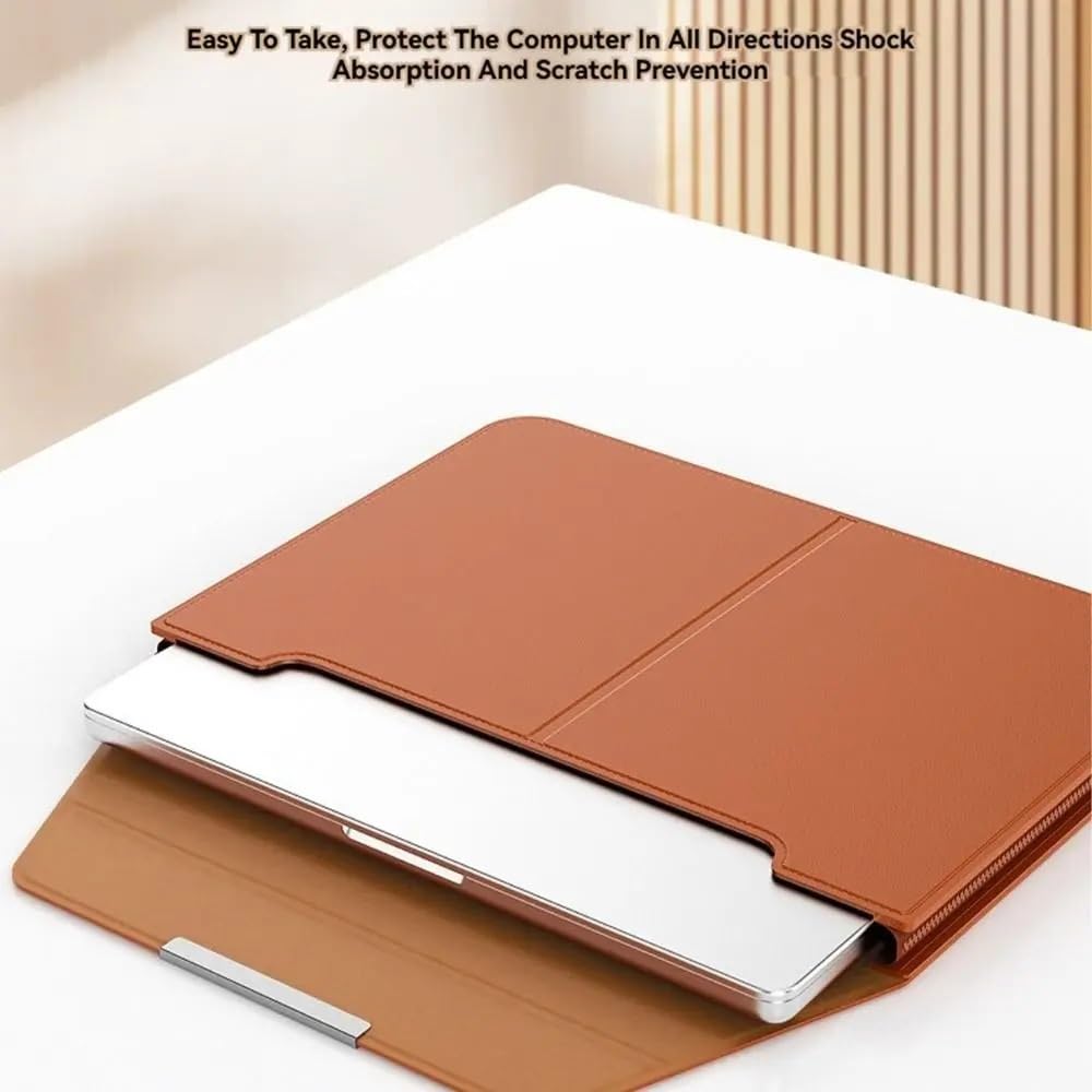 Custodia for laptop in pelle PU da 13-14/15-16 "con chiusura automatica custodia da trasporto multifunzione con supporto adatto for MacBook