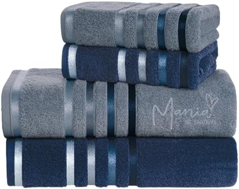 Jogo De Toalhas Banhão Karsten Lumina 4 Peças (Azul)