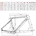 HWEVDHJ 700C Carbon Road Bike Frameset Disc Brake Racing Frame 46/48/50/52/54 Cm Wind Breaking Racing Frame QR/Thru Axle Frame Internal Routing with Carbon Fork(QR,52cm)