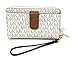 Michael Kors Women's Jet Set Travel Medium Zip Around Phone Holder Wallet, Vanilla