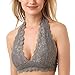 Produktbild Damen Spitzen BH JOJOANS&IRIS Damen Sexy Spitzen BH ohne Bügel Lace Triangel BH Halfter Bralette Spitze Bralette, Grau, M