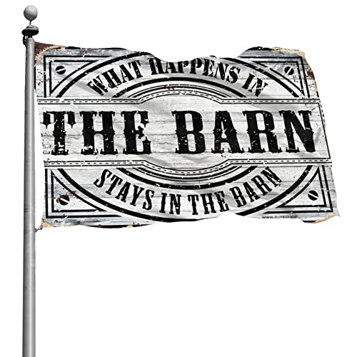 Abipuir Teen Girl Gifts What Happens in The Barn Stays in The Barn Flag College Flags For Girls (Size : 24 * 35IN/60 * 90CM)