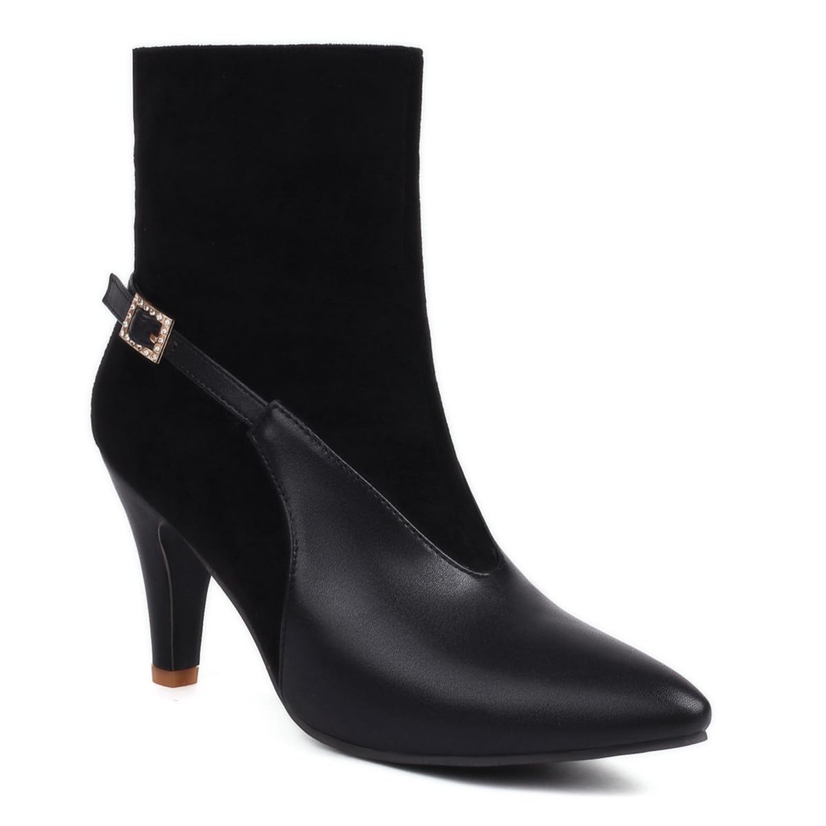 Fashion Pointed Toe Dressy Ankle Boots For Womens Zipper Stilettos High Heels Fall Elegant Short Booties