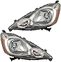 AUTOANDART Replacement Driver and Passenger Headlights with Chrome Bezels Compatible with 2009-2013 Fit 33150TK6A11 33100TK6A11