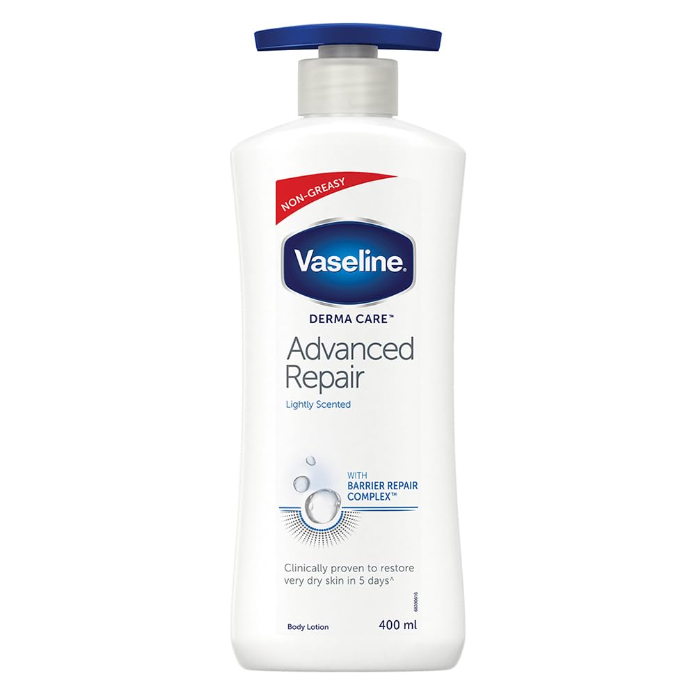 Vaseline Derma Care Advanced Repair Body Lotion, For Sensitive, Dry Skin, Non Greasy, Long Lasting Moisturisation, 400 ml