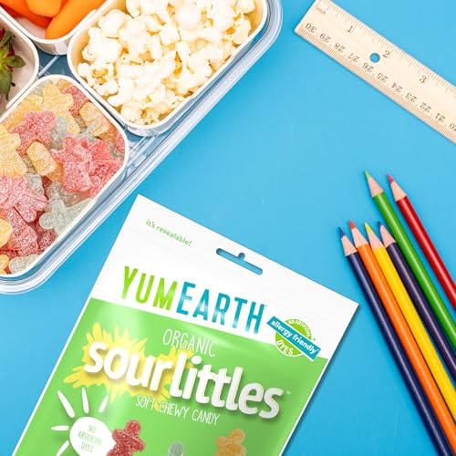 Image of YumEarth Organic Sour Littles Chewy Candy - Allergy Friendly (Top 9 Free), No Artificial Dyes, Non GMO, Gluten Free, Vegan Candy Snacks - 5 Ounce Bag