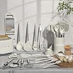 Kitchen Utensils Set-Umite Chef 34 Pcs Silicone Cooking Utensils Set for Nonstick Cookware-Silicone Spatulas Set, Stainless Steel Handle-White Kitchen Gadgets Tools, Pots and Pans Accessories - Image 5