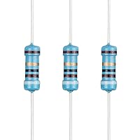 Vista 37 de 100 resistencias de 1 ohm 1/2 W (0.5 vatios) ±1% tolerancia de película metálica, resistencia fija de múltiples valores de resistencia opcional