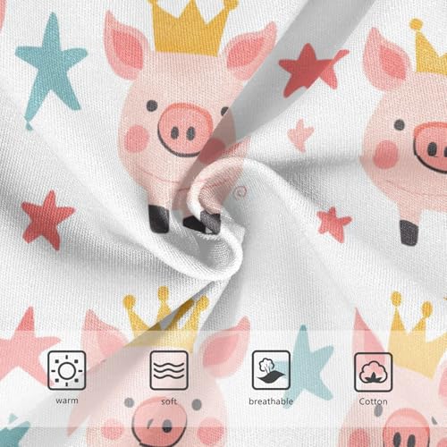 Cute Piglets Girls' Underwear Cotton Wearing Crowns Girls Briefs Soft Toddler Underwear 2T3