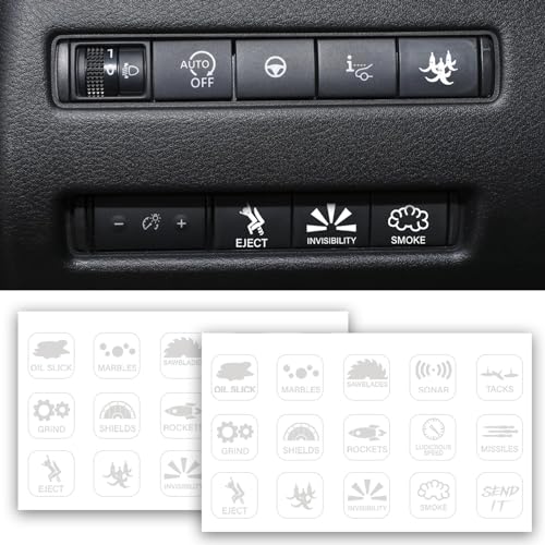 Image of 2 Packs Stickers for Car or Truck Unused Buttons, Car Decal Switch Labels Sticker, Control Dash Button Stickers, Interior Dash Rocker Console Switch Decals (Vrasly-31)