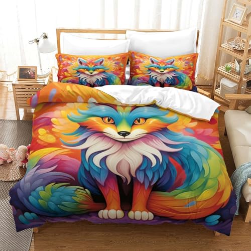 Housse de couette Fox 3 pièces avec deux taies en microfibre douce