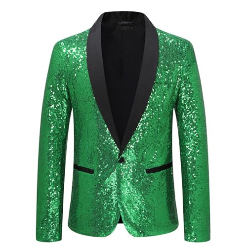 Veste de costume avec paillettes dorées brillantes coupe slim pour fête et spectacle
