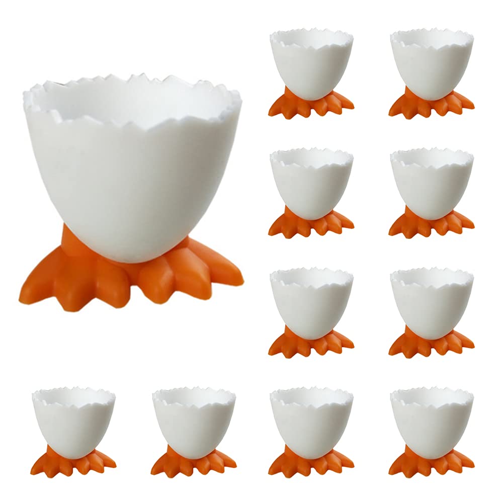 NA Egg Cups Cartoon Egg Holders Soft Hard Boiled Egg Cups for Breakfast Brunch Soft Boiled Egg (White)