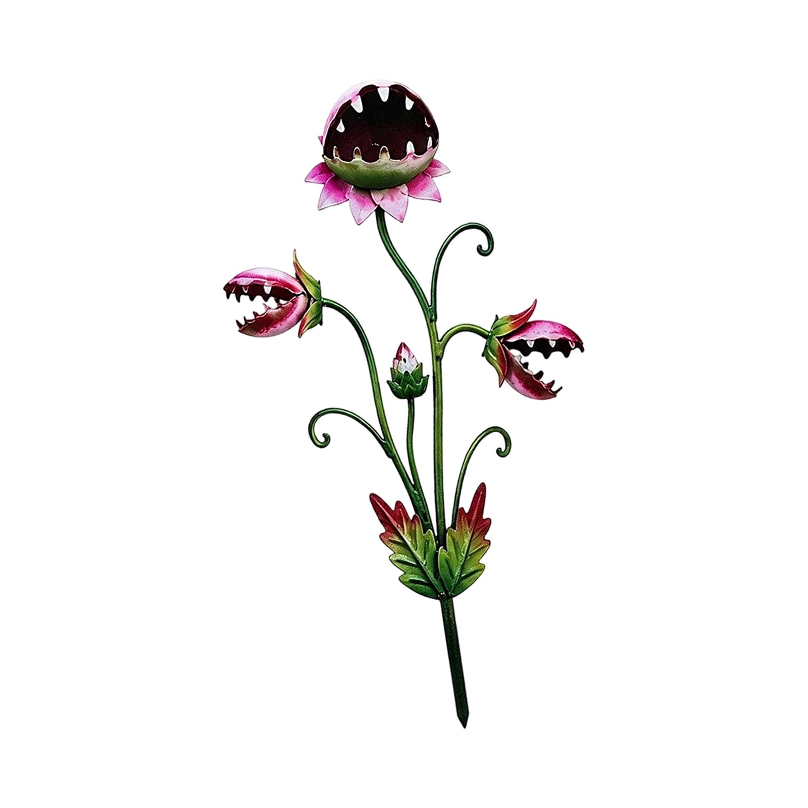 Coolhood A Metal Yard Ccent Stake For Patio Containers Nd Garden Beds, Decorative Garden Ornament With Easy Soil Placement Metal Stake Decor Flower Container Ccent Yard Ornament Flower Bed Patio Container