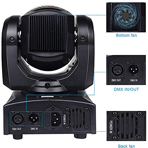 Betopper Dj Moving Head Lights Strobe Spot Led Stage Light 8 Gobo 8 Colors 9/11 Channel Lighting Dmx-512 Sound Activated For Party,Dance,Church Event,Mobile Dj,Bars,Gigs,Disco Etc.(2 Packs) #TOP7