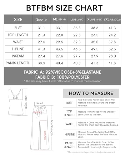 2-Pc BTFBM Women's Sleeveless V Neck Tank Top & Wide Leg Pants Sets (Various) - image 6