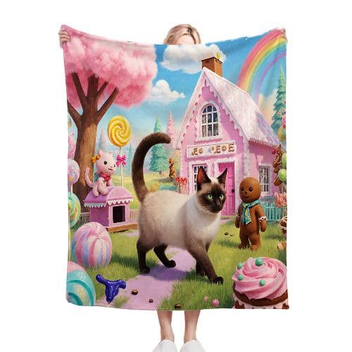Couverture enfants 130x150 cm chat rose idéale pour les soirées cinéma sur le canapé