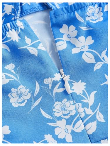 Image of SHENHE Women's Floral Bustier Corset Dress Tie Shoulder Smocked Flowy Boho Long Dress Sundress